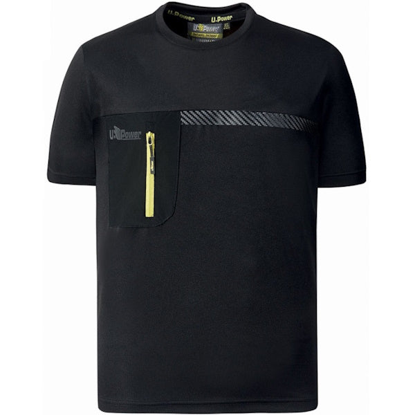 U-POWER T-SHIRT ELASTICIZZATA CHRISTAL COLORE BLACK CARBON
