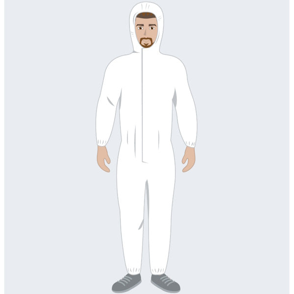 TUTA DI PROTEZIONE MONOUSO MOD. SHIELD WHITE CAT.III 5-B/6-B