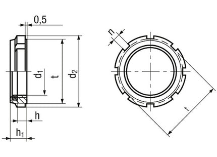 GHIERA AUTOBLOCCANTE IN ACCIAIO ZINCATO BIANCO TIPO GUK