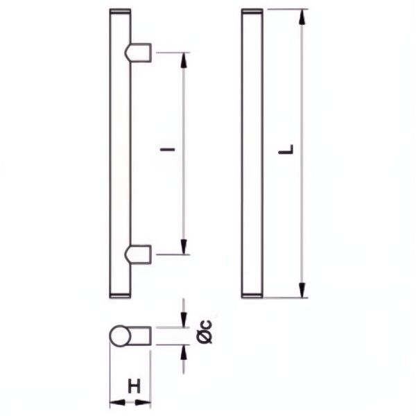 COMUNELLO MANIGLIONE HEXT SERIE 4000 INOX 316
