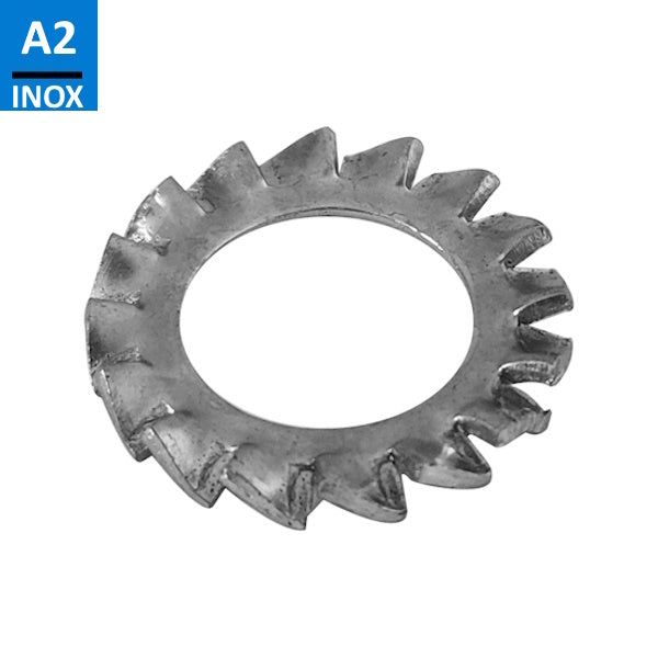 RONDELLE DENTELLATE ESTERNE UNI 8842 A DIN 6798 A INOX A2