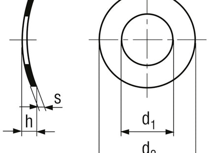 RONDELLE ELASTICHE CURVATE DIN 137 A GREZZE