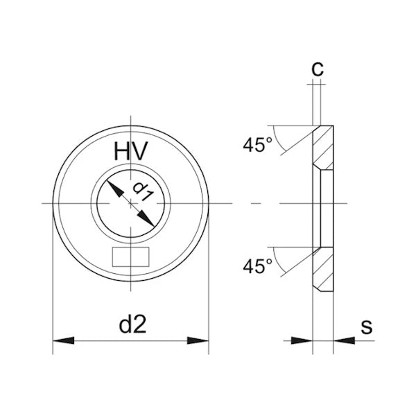 RONDELLE PIANE PER CARPENTERIA HV 300 UNI 5714 GREZZE PER VITI M20