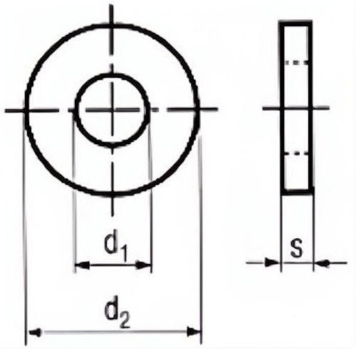 RONDELLE PIANE PER CARPENTERIA HV350 DIN 6340 GREZZE  PER VITI M24