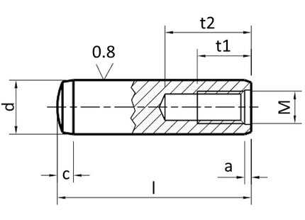 SPINA CILINDRICA FORATA FILETTATA UNI 6364 B
