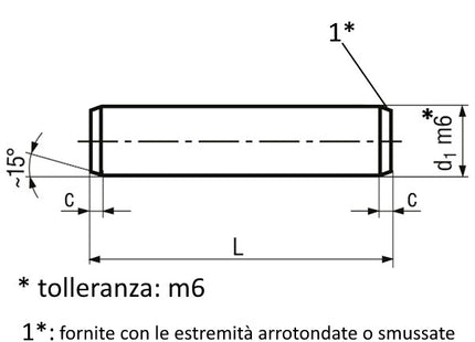 SPINA CILINDRICA NON TEMPRATA UNI 1707