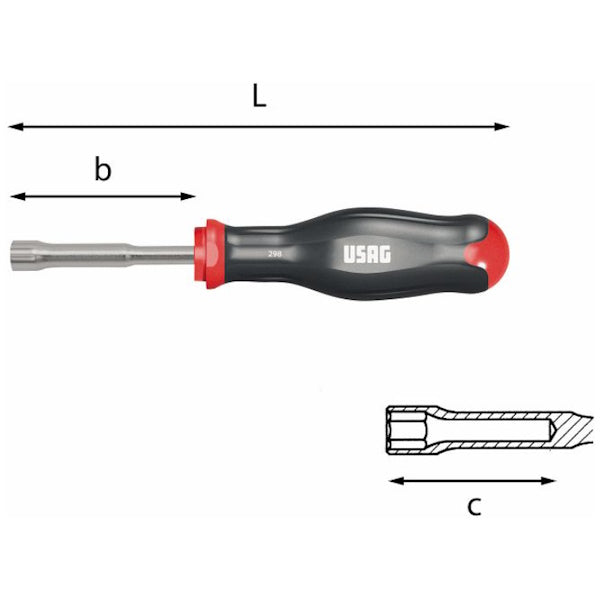 USAG  298 CHIAVE A BUSSOLA ESAGONALE CON IMPUGNATURA