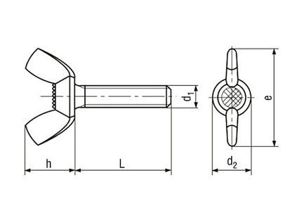 VITE AD ALETTE IN ACCIAIO INOX A2 DIN 316
