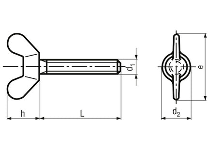 VITE AD ALETTE ZINCATA BIANCA DIN 316 M 8X 20