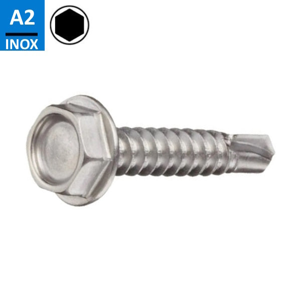 VITE AUTOPERFORANTE TE FLANGIATA ACCIAIO INOX A2 UNI 8117