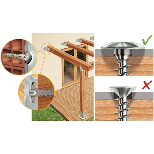 MUSTAD VITE PANELVIT FC TX CHROMITING PER LEGNO ALLUMINIO