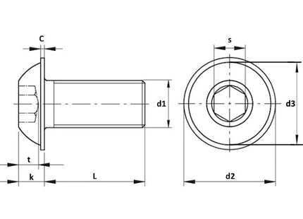 VITE TBEI CON FLANGIA TF CLASSE 10.9 ZINCATA BIANCA ISO 7380-2 M 5X 20