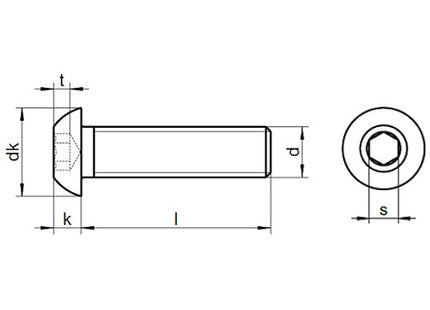 VITE TBEI CLASSE 10.9 GREZZA ISO 7380-1 M 8X 16