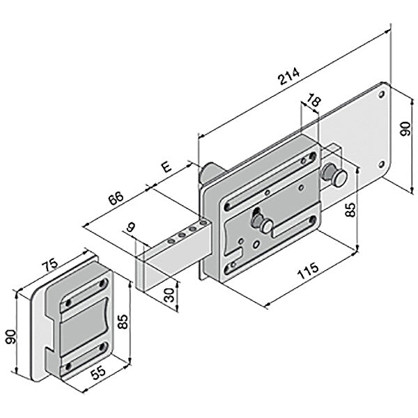 SERRATURA RICAMBIO SAB DOPPIA MAPPA E50 / 80 PER PORTE IN LEGNO - Foto 7