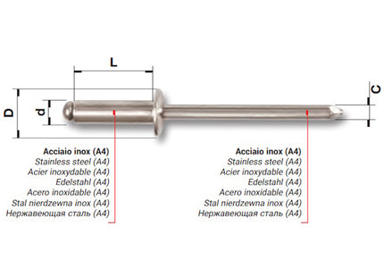 FAR RIVETTI IN ACCIAIO INOX A4