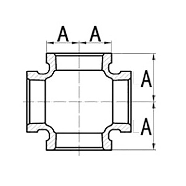GT COMIS ART1226 RACCORDO A CROCE IN GHISA