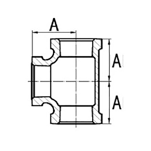 GT COMIS ART1224 RACCORDO TEE IN GHISA A 90° F/F/F