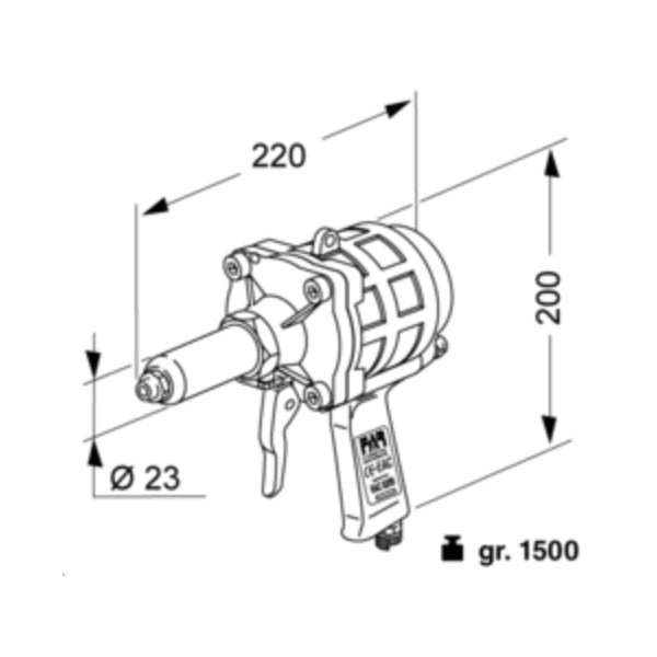 FAR RIVETTATRICE PER RIVETTI A STRAPPO PNEUMATICA MOD. RAC 83/95