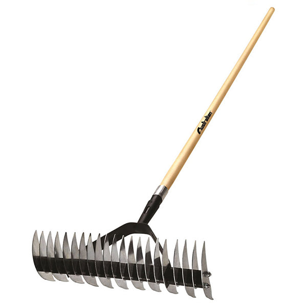 AUSTRALIAN RASTRELLO AERATORE DOPPIO 32 DENTI CON MANICO IN LEGNO CM150
