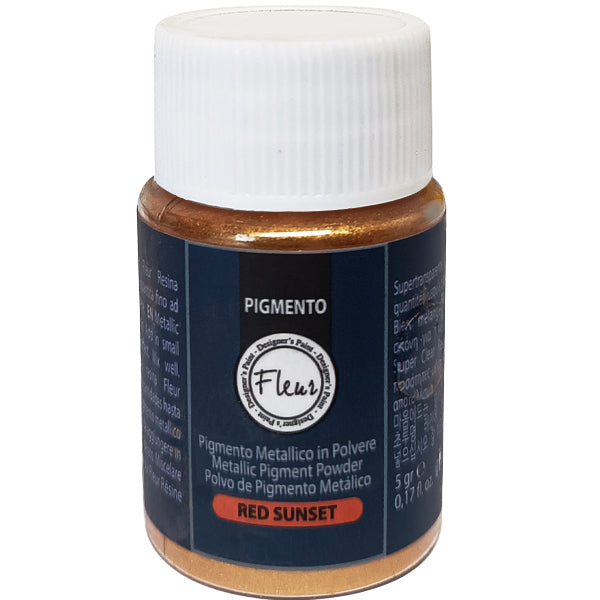 FLEUR PIGMENTO METALLIZZATO IN POLVERE PER RESINE RED SUNSET GR 5