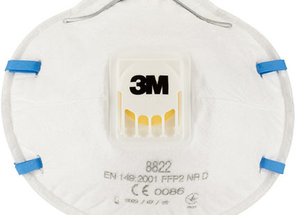 3M RESPIRATORE MONOUSO 8822 CLASSE FFP2 CON VALVOLA CONF.DA PZ10