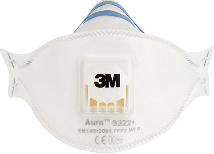 3M RESPIRATORE MONOUSO AURA 9322+ CLASSE FFP2 CON VALVOLA CONF.DA PZ10