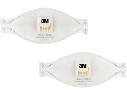 3M RESPIRATORE MONOUSO AURA 9322+ CLASSE FFP2 CON VALVOLA CONF.DA PZ10