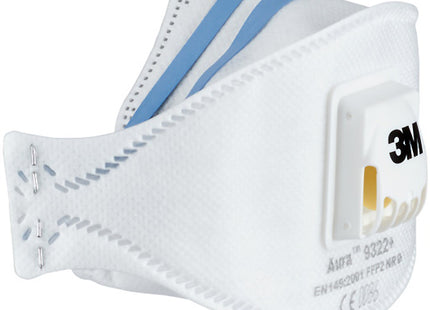 3M RESPIRATORE MONOUSO AURA 9322+ CLASSE FFP2 CON VALVOLA CONF.DA PZ10
