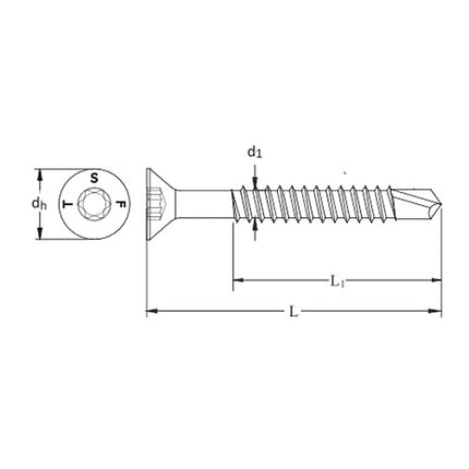 TECFI VITE AUTOPERFORANTE TSP TX ZINCATA BIANCA D.MM 3,5X 13