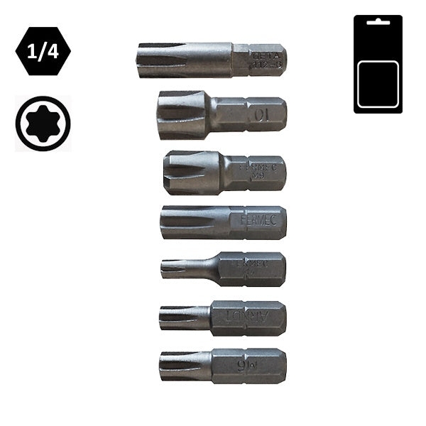 FERMEC BOX 7 INSERTI BITS PER VITI CON IMPRONTA RIBE*