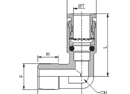 KONFIT GOMITO FISSO MASCHIO CONICO CON TEFLON ART. RK69K