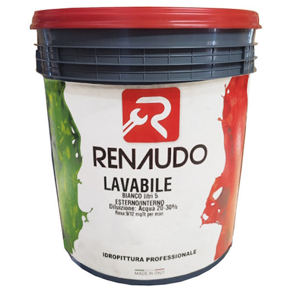 RENAUDO BIANCO LT 5 IDROPITTURA LAVABILE PER ESTERNI/INTERNI