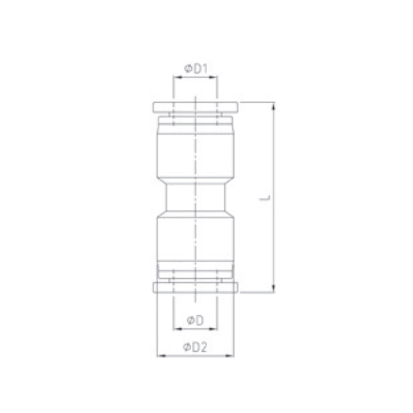 KONFIT RACCORDO DRITTO INTERMEDIO IN POLIMERO NERO ART. RP53