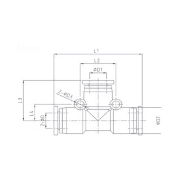 KONFIT RACCORDO A T INTERMEDIO IN POLIMERO NERO ART. RP55