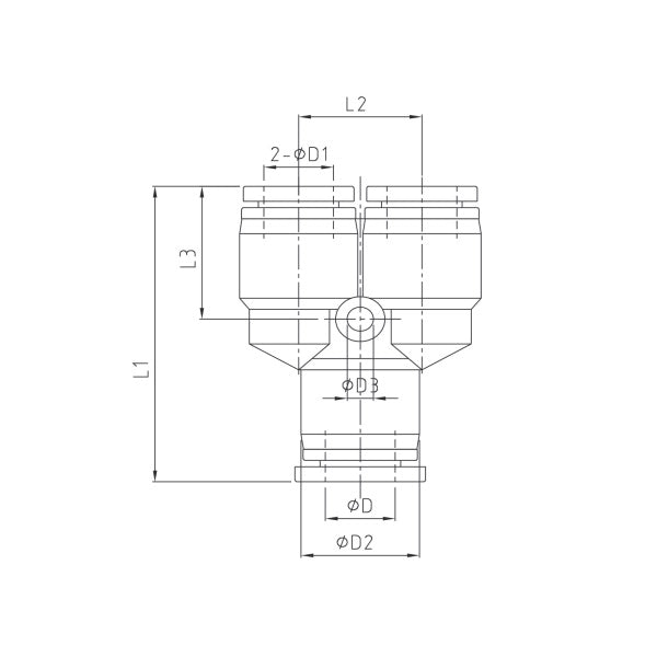 KONFIT RACCORDO A Y INTERMEDIO IN POLIMERO NERO ART. RP73