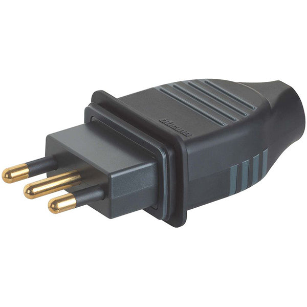 BTICINO SPINA IN CAUCCIU' BIMATERIALE 2P+T 16A IP44 NERO