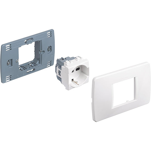 BTICINO LUNA KIT PREMONTATO PRESA SCHUKO BIPASSO 10/16A