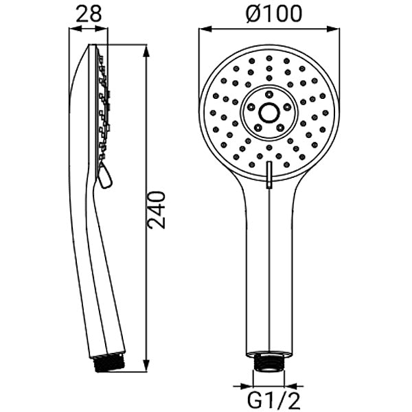 IDRO-BRIC DOCCIA SYROS 3 GETTI D.MM100