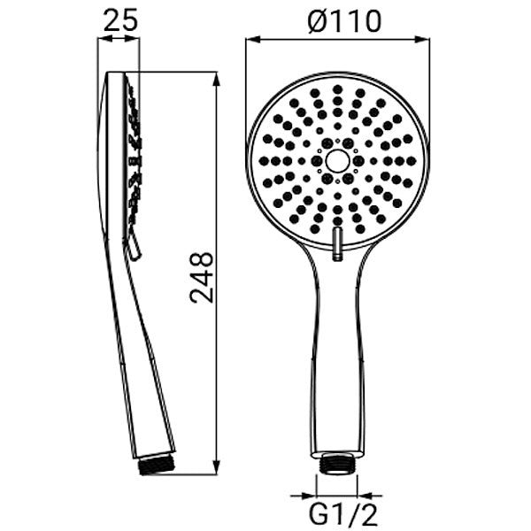 IDRO-BRIC DOCCIA RODI 5 GETTI D.MM110