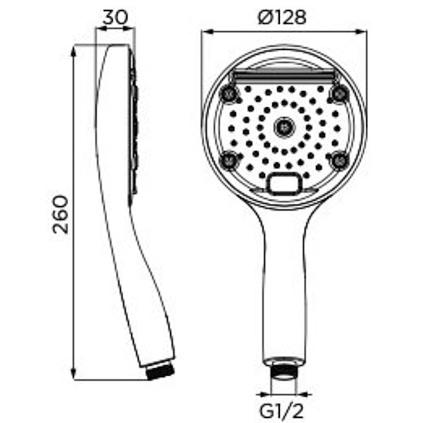 IDRO-BRIC DOCCIA VICTORIA TONDA 3 GETTI D.MM130