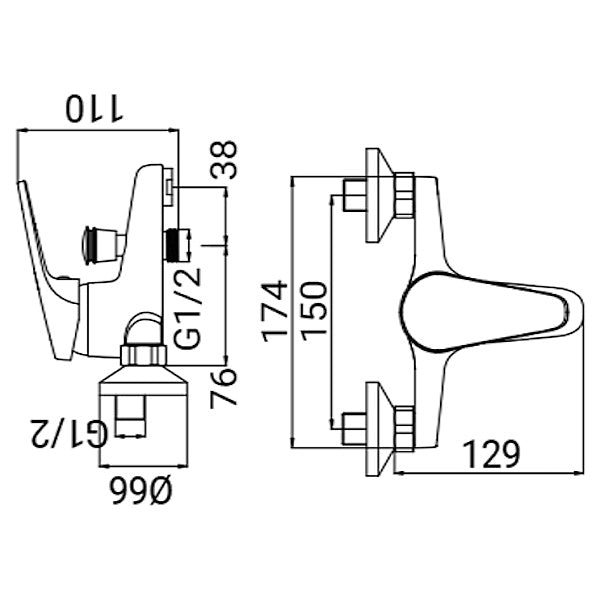 IDRO-BRIC RUBINETTO MISCELATORE VASCA SERIE MIA CROMATO
