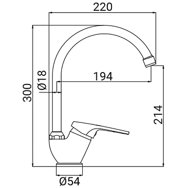 IDRO-BRIC RUBINETTO MISCELATORE LAVELLO BOCCA ALTA SERIE MIA CROMATO