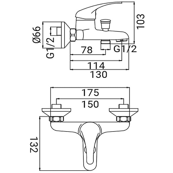 IDRO-BRIC RUBINETTO MISCELATORE VASCA SERIE EVA CROMATO