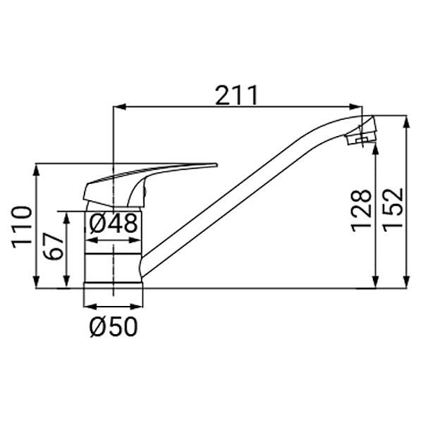 IDRO-BRIC RUBINETTO MISCELATORE LAVELLO BOCCA GIREVOLE SERIE EVA CROMATO
