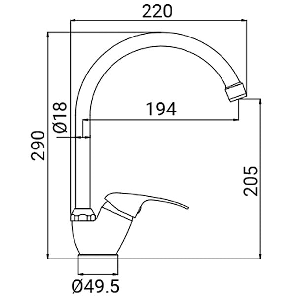 IDRO-BRIC RUBINETTO MISCELATORE LAVELLO BOCCA ALTA SERIE EVA CROMATO