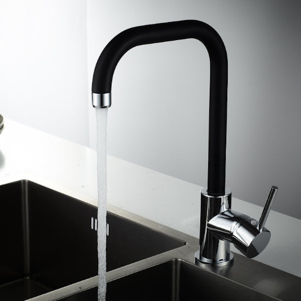 IDRO-BRIC RUBINETTO MISCELATORE LAVELLO FLORIDA NERO SATINATO E CROMO