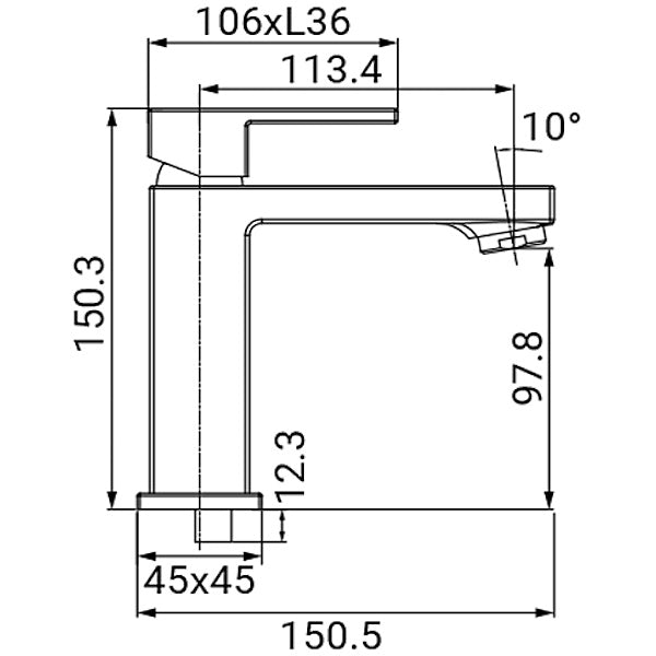IDRO-BRIC RUBINETTO MISCELATORE LAVABO SERIE ZOE CROMATO