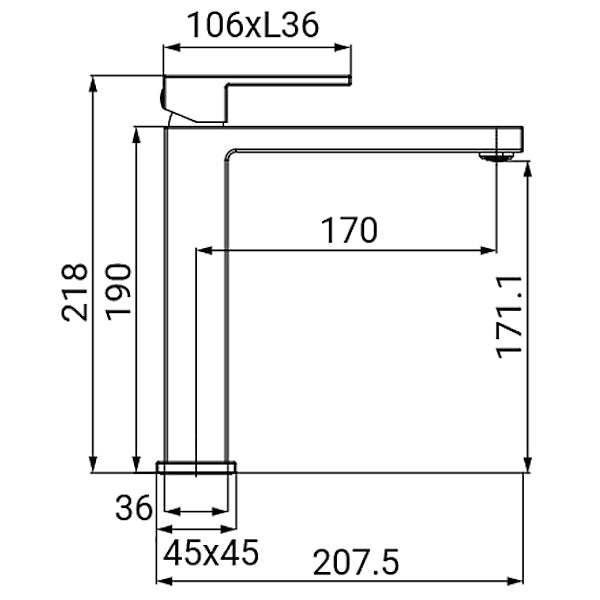 IDRO-BRIC RUBINETTO MISCELATORE LAVABO ALTO SERIE ZOE CROMATO