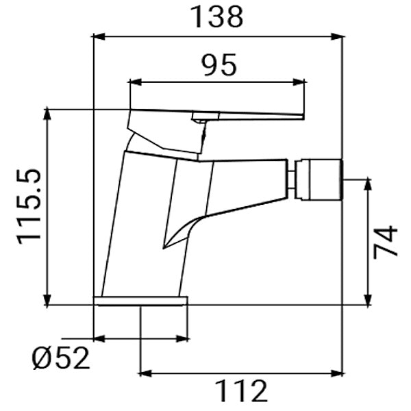 IDRO-BRIC RUBINETTO MISCELATORE BIDET SERIE HELLIS CROMATO