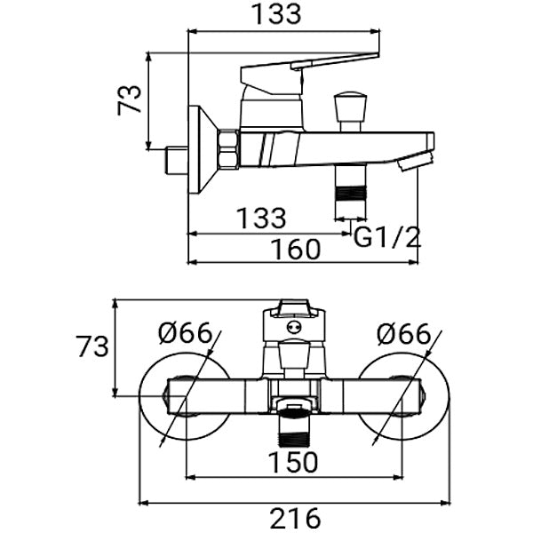 IDRO-BRIC RUBINETTO MISCELATORE VASCA SERIE HELLIS CROMATO